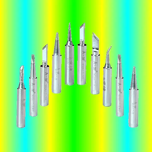A BF 10pcs 900M T Soldering Iron Tips Silver for Hakko ATTEN QUICK Aoyue Yihua ABF Soldering Station Soldering Gun Welding Solder Tips 10