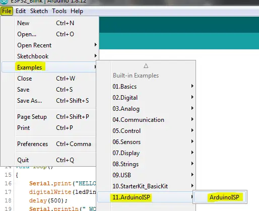 Programming Arduino Nano using Arduino Uno 1st 2